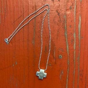 Tiffany & CO. Roman Square Cross Silver Necklace